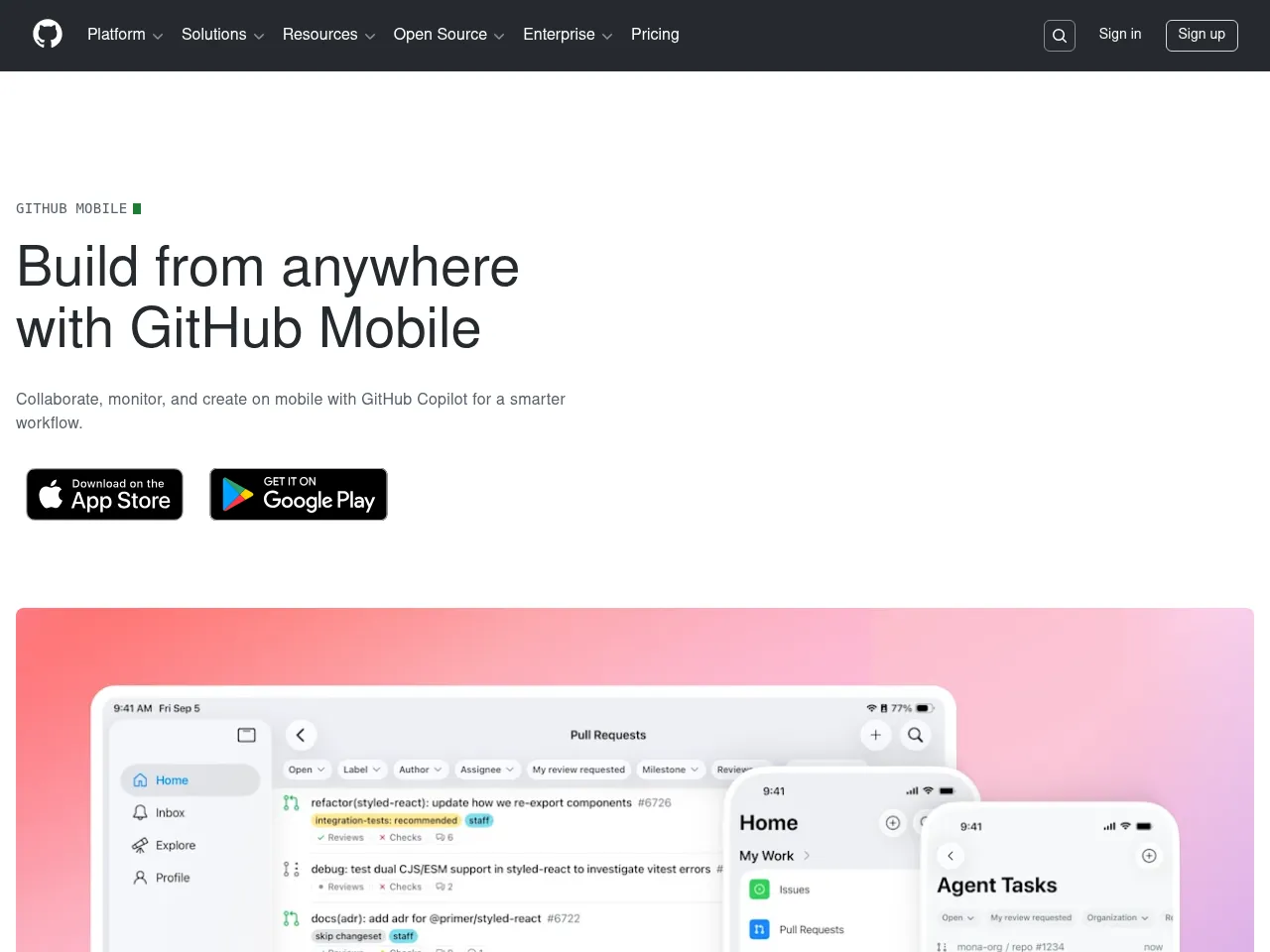 GitHub Mobile Screenshot